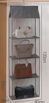 Unicrafts 6 Pocket Foldable Hanging Purse Handbag Organizer for Storage  Ladies Women Large Clear Hand Bag