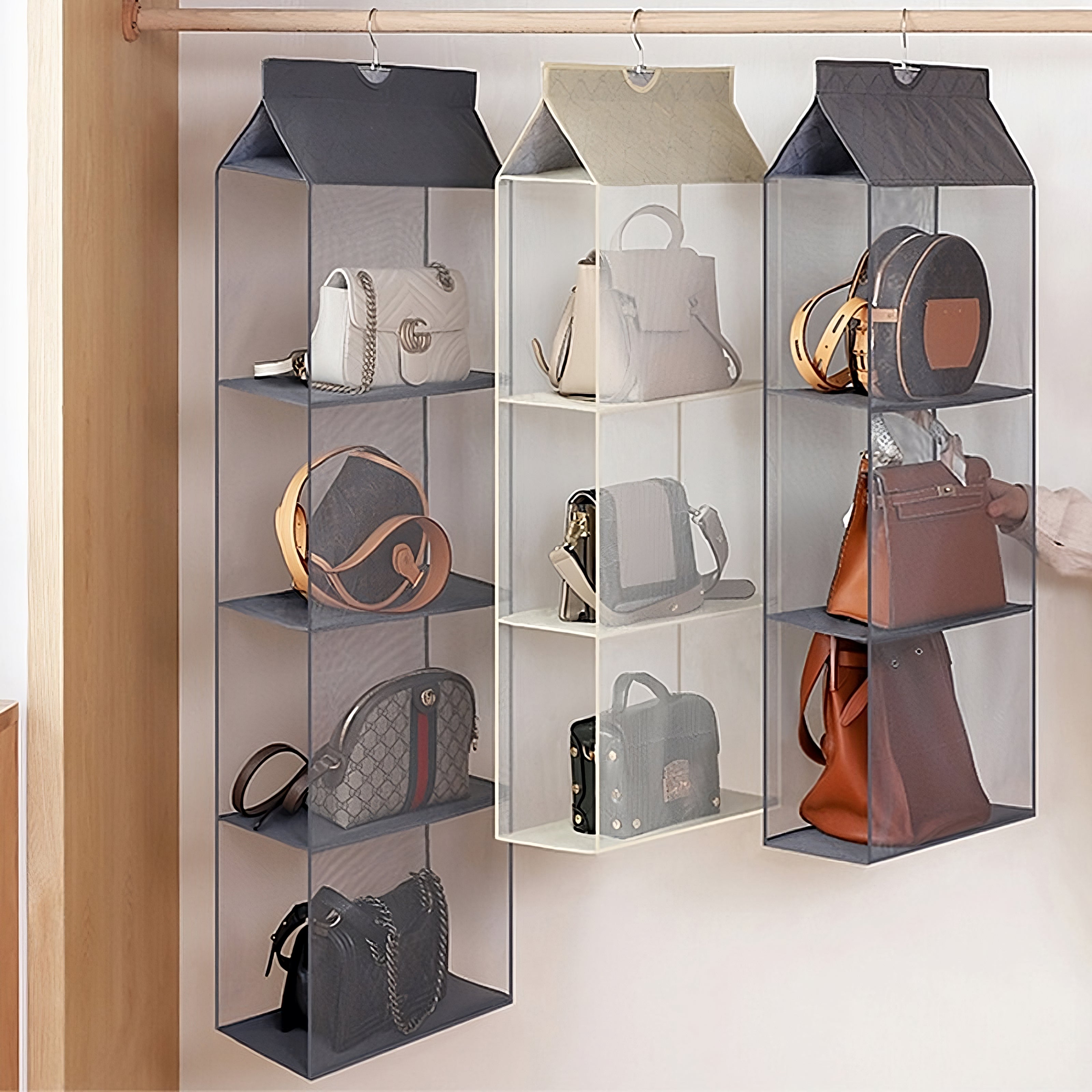 Purse Hanger for Closet Handbag Tote Bag Organizer Storage Hooks for Hanging Bags Purses Protecting Bag Shape Organizing Space, Size: Large